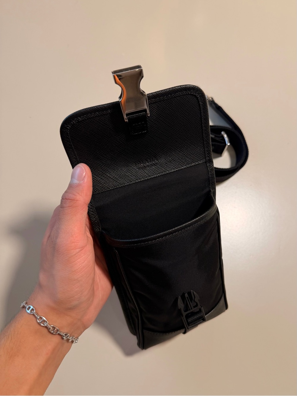Prada Black Nylon Belt/Crossbody Pouch - Picture 3 of 6